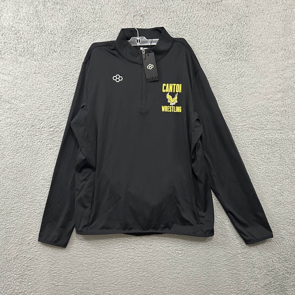 Rudis Victory 1/4‎ Zip Mens Large Black Pullover Canton Wrestling Breathable